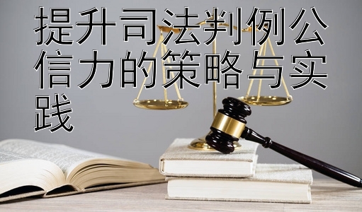 提升司法判例公信力的策略与实践