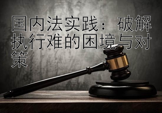 国内法实践：破解执行难的困境与对策