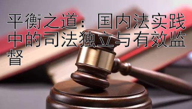 平衡之道：国内法实践中的司法独立与有效监督