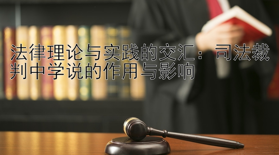 法律理论与实践的交汇：司法裁判中学说的作用与影响