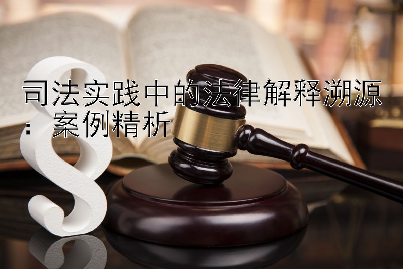 司法实践中的法律解释溯源：案例精析