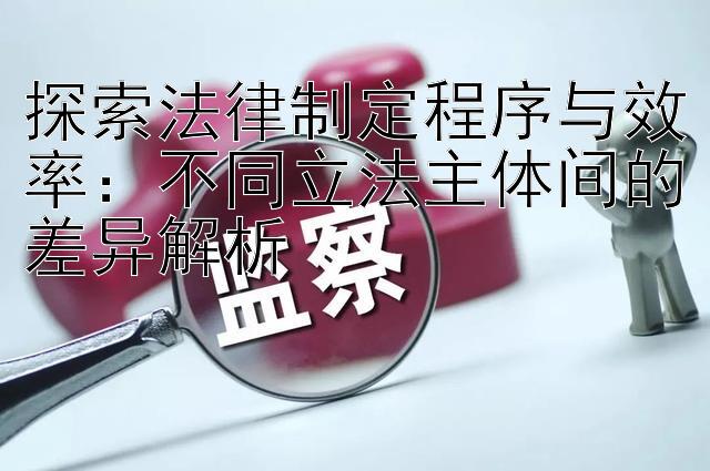 探索法律制定程序与效率：不同立法主体间的差异解析