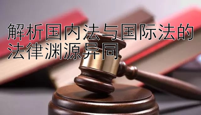 解析国内法与国际法的法律渊源异同