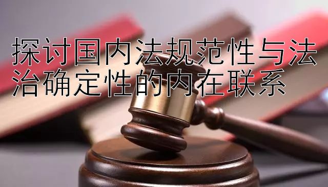 探讨国内法规范性与法治确定性的内在联系