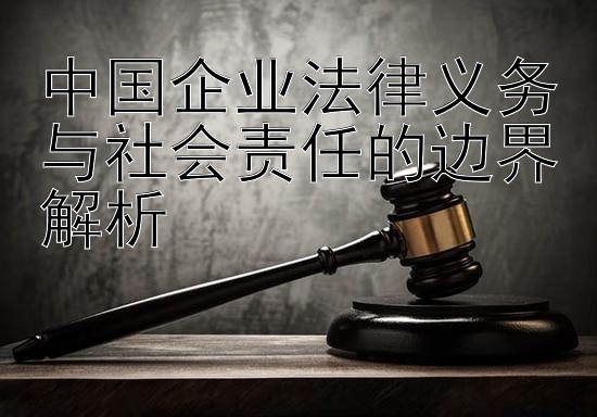 中国企业法律义务与社会责任的边界解析