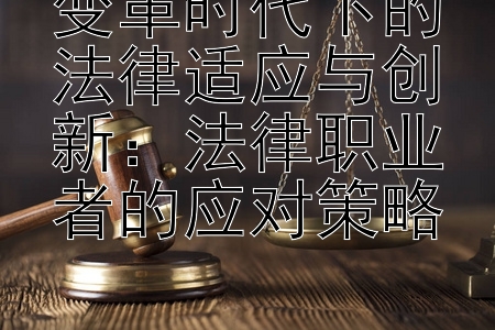 变革时代下的法律适应与创新：法律职业者的应对策略