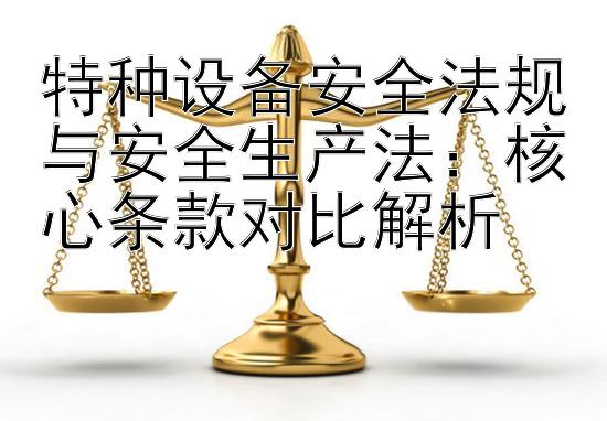 特种设备安全法规与安全生产法：核心条款对比解析