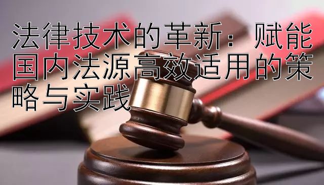 法律技术的革新：赋能国内法源高效适用的策略与实践