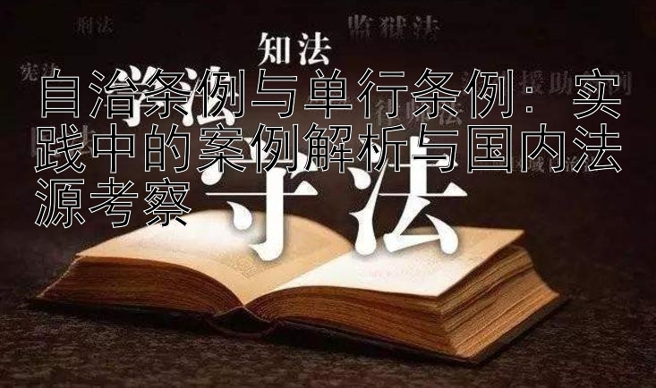 自治条例与单行条例: 实践中的案例解析与国内法源考察