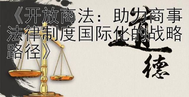 《开放商法：助力商事法律制度国际化的战略路径》