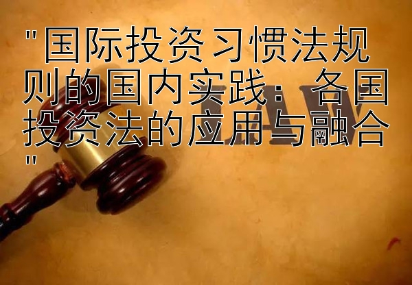 国际投资习惯法规则的国内实践：各国投资法的应用与融合