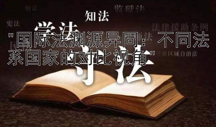 国际法渊源异同：不同法系国家的对比视角