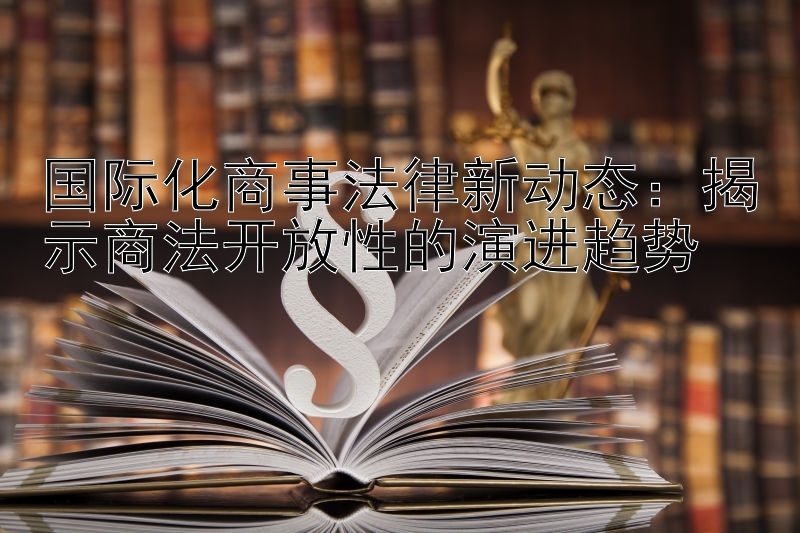 国际化商事法律新动态：揭示商法开放性的演进趋势