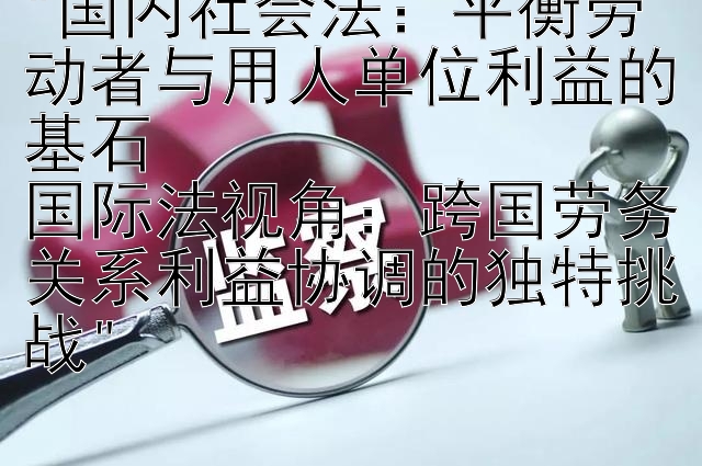 国内社会法：平衡劳动者与用人单位利益的基石
国际法视角：跨国劳务关系利益协调的独特挑战